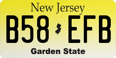NJ license plate B58EFB