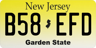 NJ license plate B58EFD
