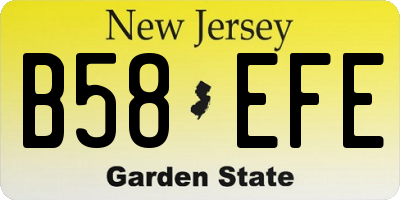 NJ license plate B58EFE