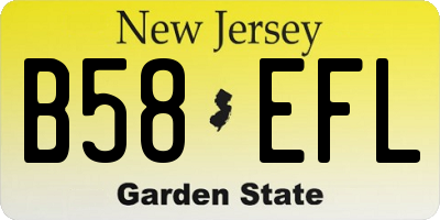 NJ license plate B58EFL