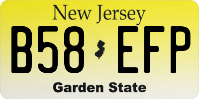 NJ license plate B58EFP