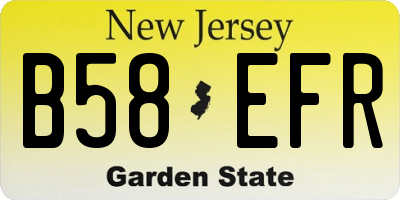 NJ license plate B58EFR