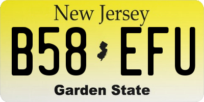 NJ license plate B58EFU