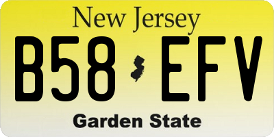 NJ license plate B58EFV