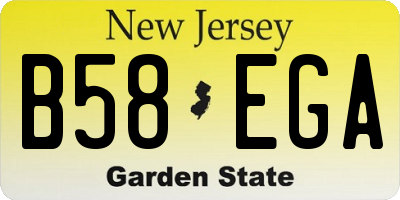 NJ license plate B58EGA