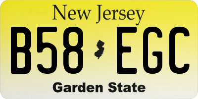 NJ license plate B58EGC