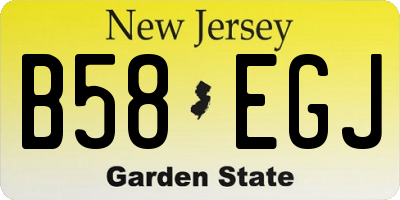NJ license plate B58EGJ