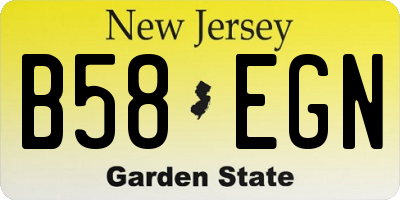 NJ license plate B58EGN