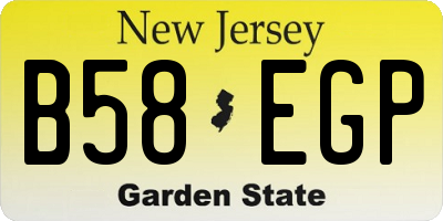 NJ license plate B58EGP