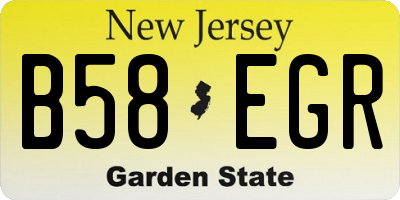 NJ license plate B58EGR