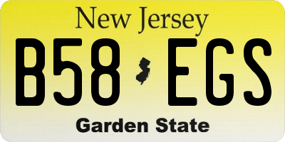 NJ license plate B58EGS