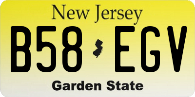 NJ license plate B58EGV