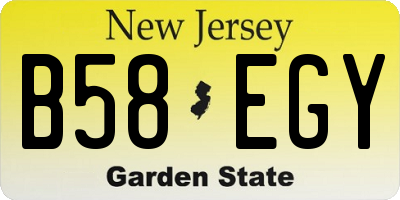 NJ license plate B58EGY