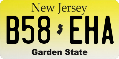 NJ license plate B58EHA