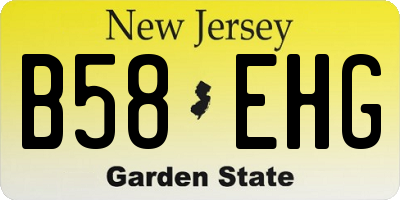 NJ license plate B58EHG