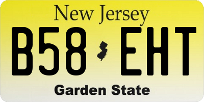 NJ license plate B58EHT