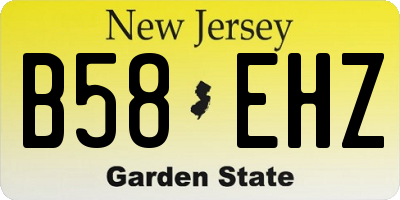 NJ license plate B58EHZ