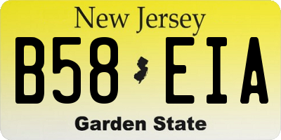 NJ license plate B58EIA