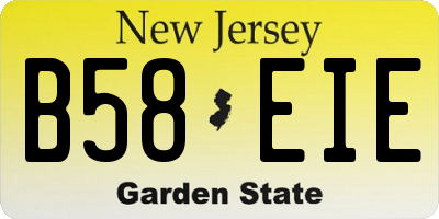 NJ license plate B58EIE