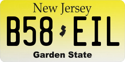 NJ license plate B58EIL