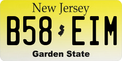 NJ license plate B58EIM
