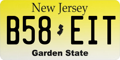 NJ license plate B58EIT