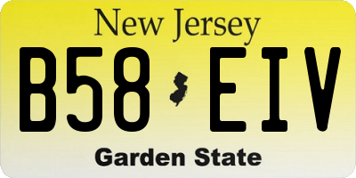 NJ license plate B58EIV