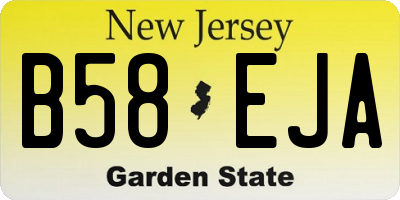 NJ license plate B58EJA