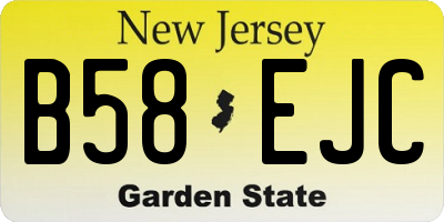 NJ license plate B58EJC