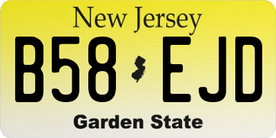 NJ license plate B58EJD
