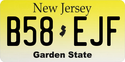 NJ license plate B58EJF