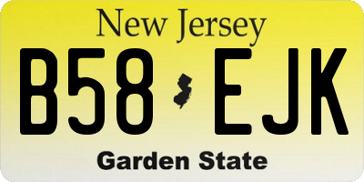 NJ license plate B58EJK