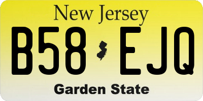 NJ license plate B58EJQ
