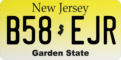 NJ license plate B58EJR