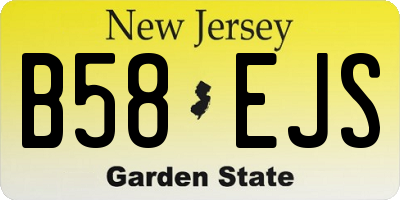 NJ license plate B58EJS