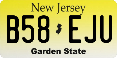 NJ license plate B58EJU