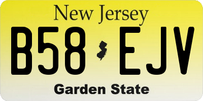 NJ license plate B58EJV
