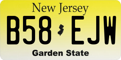 NJ license plate B58EJW