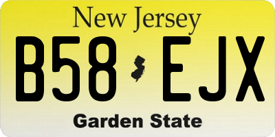 NJ license plate B58EJX