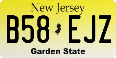 NJ license plate B58EJZ
