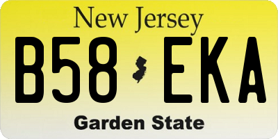 NJ license plate B58EKA