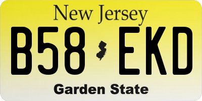 NJ license plate B58EKD