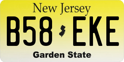 NJ license plate B58EKE