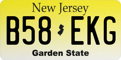 NJ license plate B58EKG