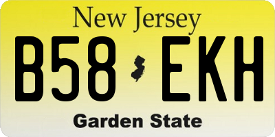 NJ license plate B58EKH
