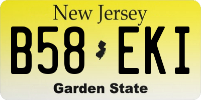 NJ license plate B58EKI
