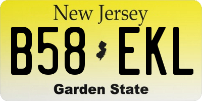 NJ license plate B58EKL