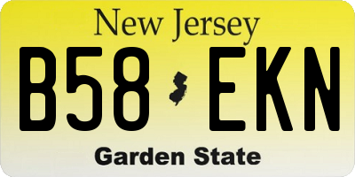 NJ license plate B58EKN