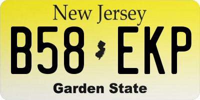 NJ license plate B58EKP