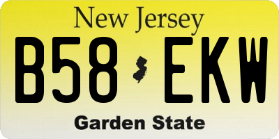 NJ license plate B58EKW